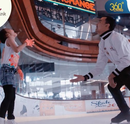 Dad And Daughter Ice Skating At BXRink