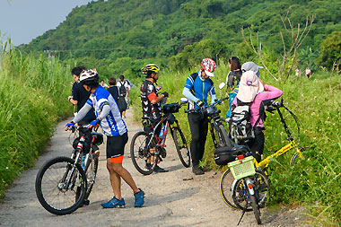 Biking With Kids In Nam Sang Wai, Hong Kong